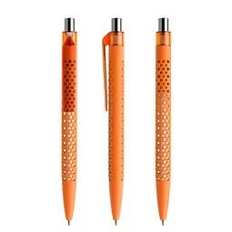 prodir prodir® Druckkugelschreiber QS40 Soft Touch PRT Push, blaue Mine, orange/silber poliert – Produktbild 1 von 1