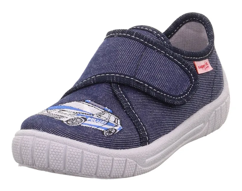 Superfit Superfit BILL, WMS: mittel Hausschuh Kindergartenschuh mit Klettverschluss, Größenschablone zum Download, Blau, – Produktbild 1 von 5