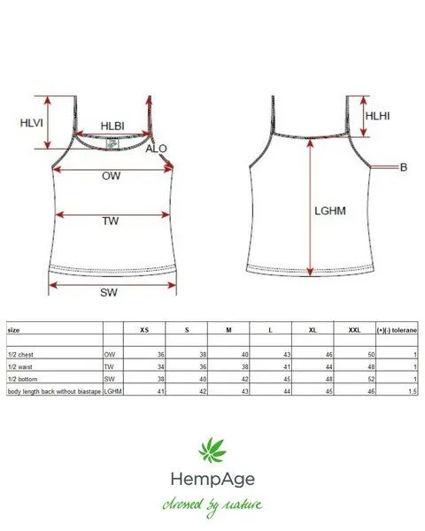 HempAge HempAge Trägertop Hanf/Biobaumwolle, Smoke (blau), – Produktbild 3 von 4