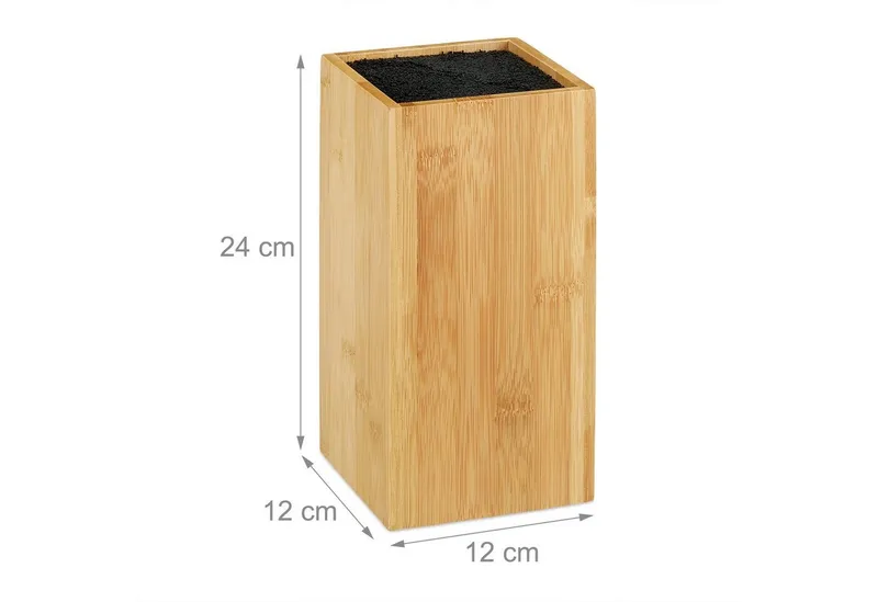 RELAXDAYS RELAXDAYS Messerblock unbestückt aus Bambus (1tlg), Braun|schwarz, – Produktbild 7 von 8