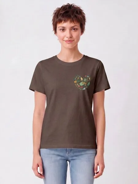 watapparel watapparel T-Shirt Frauen Gartenliebe, Mocha, – Produktbild 2 von 2