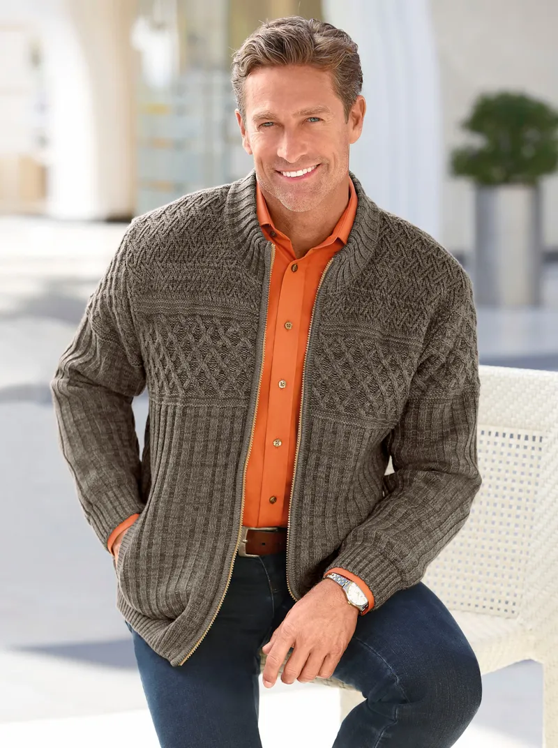marco donati Strickjacke schilf-meliert, Schilf-meliert, – Produktbild 1 von 3