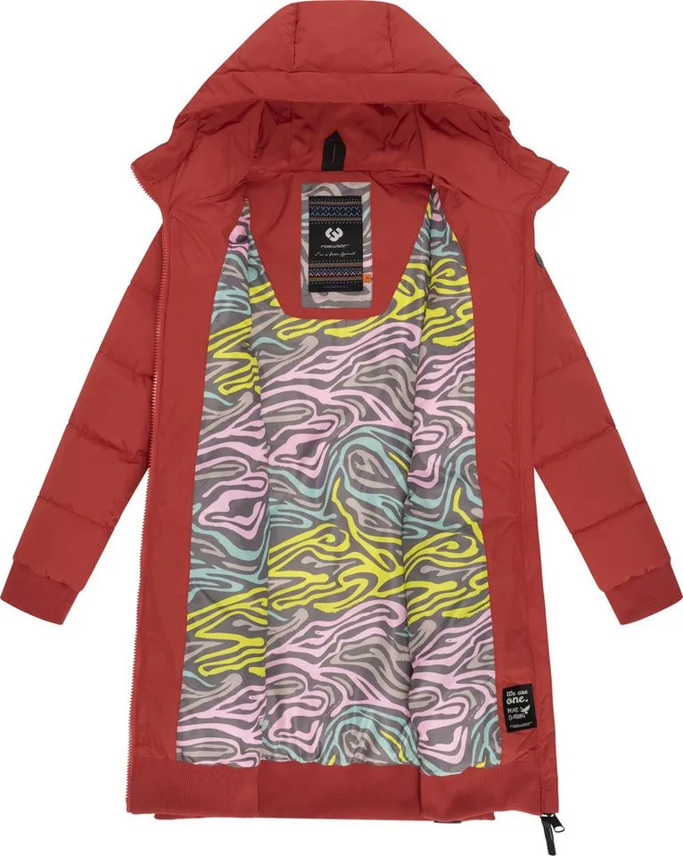 ragwear ragwear Steppmantel Briosh Wasserdichter Damen Wintermantel mit Kapuze, Rot, – Produktbild 1 von 4