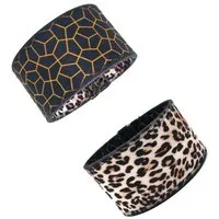 Seegarn Seegarn Wende-Armband 4cm, Waben (schwarz) / leopard (braun), – Produktbild 1 von 1
