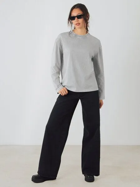 Honest Basics Honest Basics OG Langarmshirt aus Bio- und recycelter Baumwolle, Limestone, – Produktbild 2 von 4
