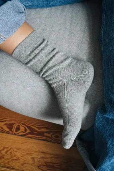 SALZWASSER SALZWASSER 2 Paar Grobstricksocken Bio-Baumwolle, Hellgrau (grau), – Produktbild 4 von 4