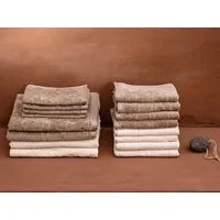 Yumeko Gästehandtücher Velours 30x50 - 4 Stk. "Yumeko" aus Bio-Baumwolle, Classic taupe, – Produktbild 1 von 1