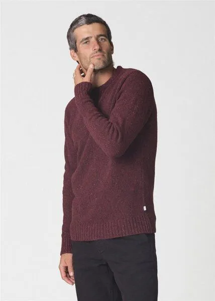 Klitmøller Collective Klitmøller Collective Strick-Pullover Aage meliert aus Merinowolle - mulesingfrei, Burgundy (rot), – Produktbild 2 von 4