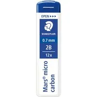 Staedtler STAEDTLER Ersatzminen für Druckbleistifte 'Mars micro carbon' Ø 0,7 mm, 12 Stk., 2B – Produktbild 1 von 1