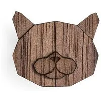 BeWooden BeWooden Brosche aus Holz "British Cat"| Mode Schmuck – Produktbild 1 von 1