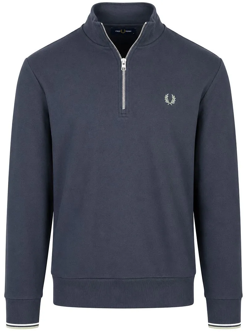 Fred Perry Fred Perry Half Zip Pullover Dunkelblau - Größe XXL, Dunkelblau, – Produktbild 1 von 4