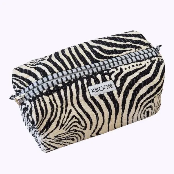 KIKOONI KIKOONI handgefertigte Kosmetiktasche "Electric Zebra" – Produktbild 3 von 3