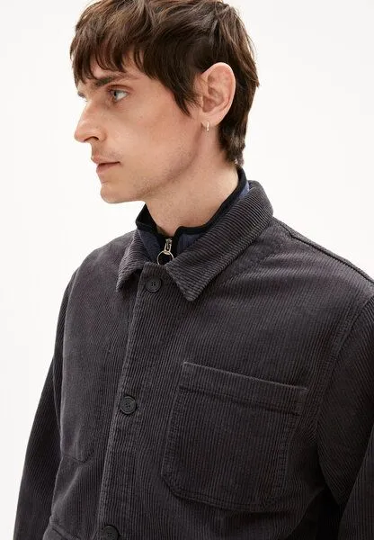 ARMEDANGELS ARMEDANGELS AVAAN Herren Cord Overshirt aus Bio-Baumwoll Mix, Dark steel, – Produktbild 3 von 4