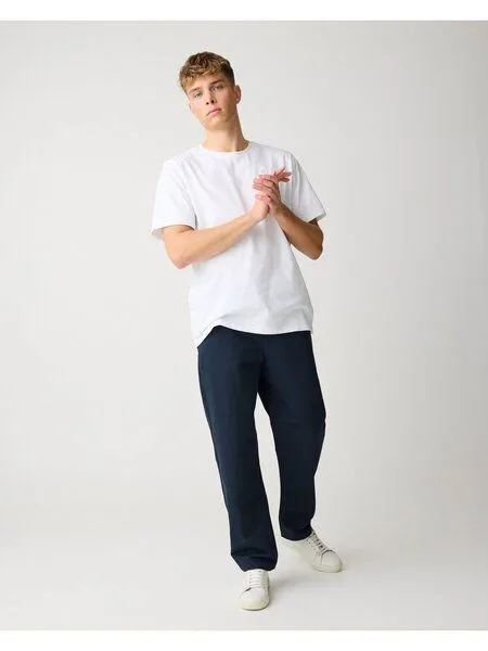 KnowledgeCotton Apparel KnowledgeCotton Apparel Flint weite Chino-Hose aus Bio-Baumwolle, Blau-total-eclipse, – Produktbild 1 von 2