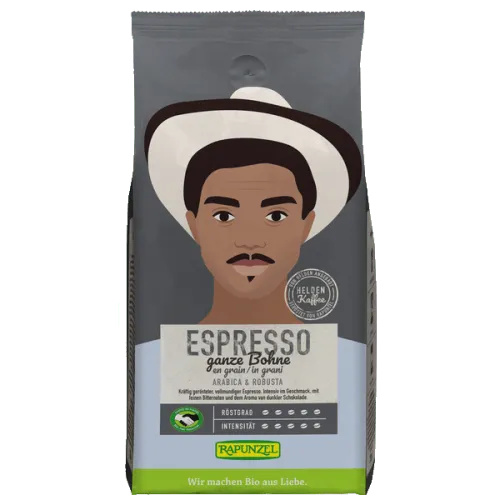 RAPUNZEL RAPUNZEL Bio-Espresso "Heldenkaffee" ganze Bohnen, 1 kg – Produktbild 2 von 2