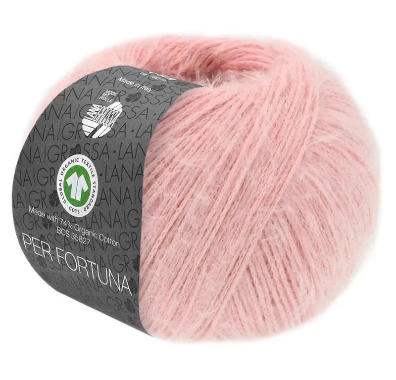 Lana Grossa Lana Grossa Per Fortuna GOTS Häkelwolle, 190 m, Rosa, – Produktbild 1 von 1