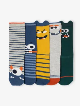 Vertbaudet 5er-Pack Kinder Socken mit Monstern – Produktbild 1 von 1