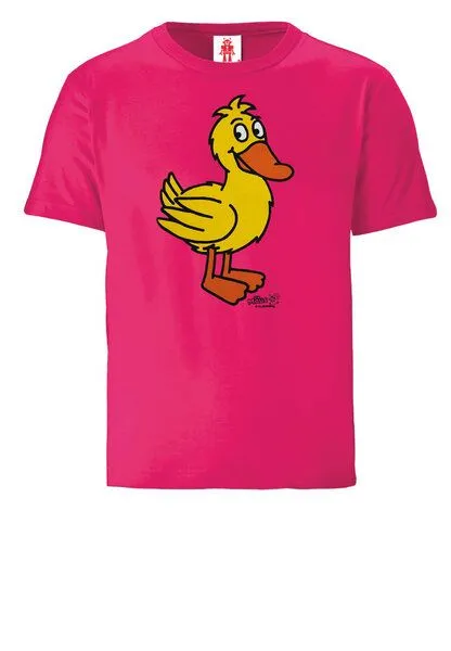 LOGOSH!RT LOGOSH!RT - Die Sendung mit der Maus - Ente - Bio T-Shirt Print - Kinder - Jungen & Mädchen, Hellrosa, – Produktbild 2 von 4