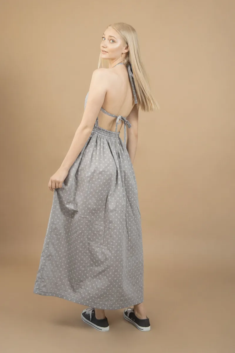 TAWAST TAWAST Damen vegan Maxikleid Celestial, Grau, – Produktbild 2 von 2