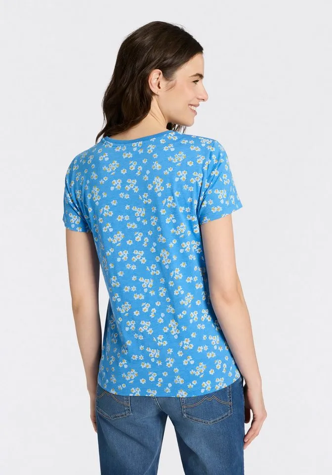 ragwear ragwear Kurzarmshirt MINTTA FLOWER O mit sommerlichem Print, Blau, – Produktbild 2 von 5