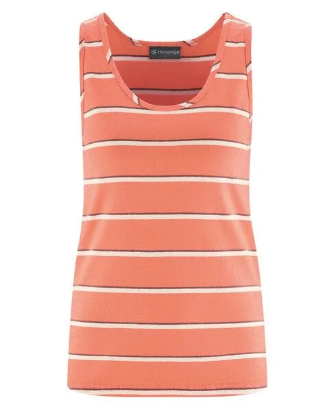 HempAge HempAge Damen Streifen Top Hanf/Biobaumwolle, Peach(orange), – Produktbild 1 von 4
