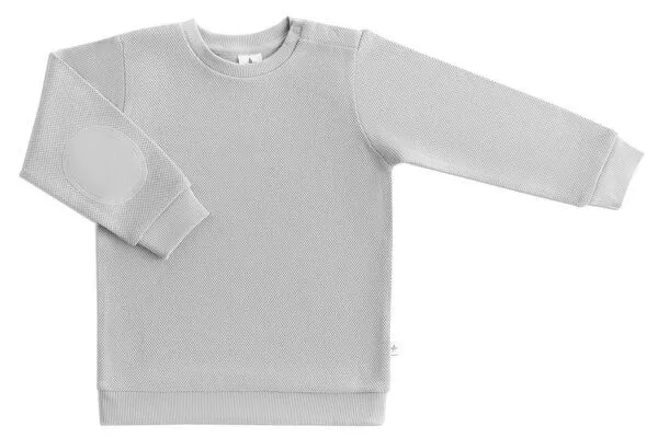 Leela Cotton Leela Cotton Baby und Kinder Piqué Sweatshirt reine Bio-Baumwolle, Grau melange, – Produktbild 1 von 3