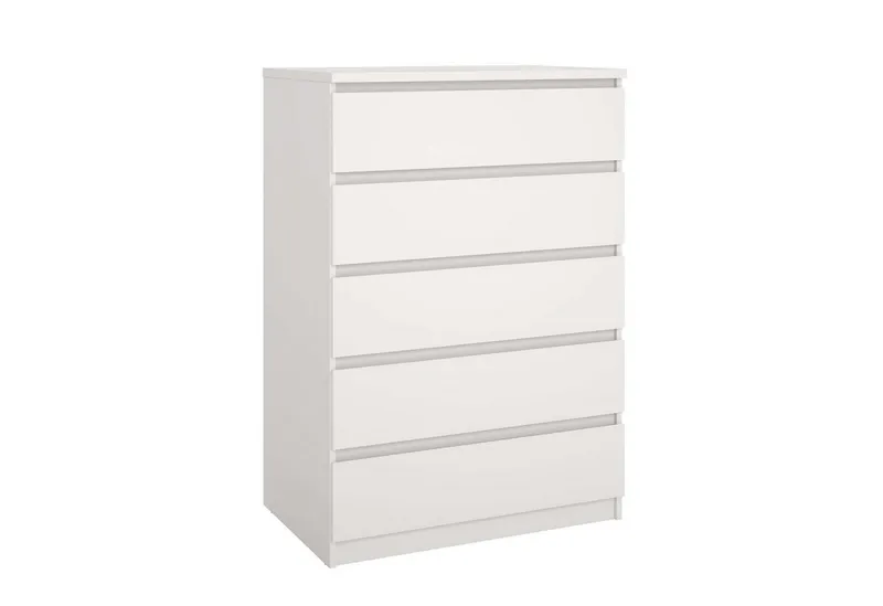 Home affaire Kommode Naia - 5 Schubladen & grifflose Front, Made in Denmark (Breite 77 cm / Höhe 111 cm, in mehreren Farben), Modern, skandinavisches Design, in mehreren Farben, Hoch, Weiß, – Produktbild 1 von 4