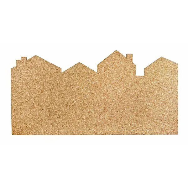 Kork-Deko Kork-Deko Kork-Pinnwand mit dem Motiv "Stadt / Skyline" | 60x30 cm | mit 6 Pins – Produktbild 1 von 3