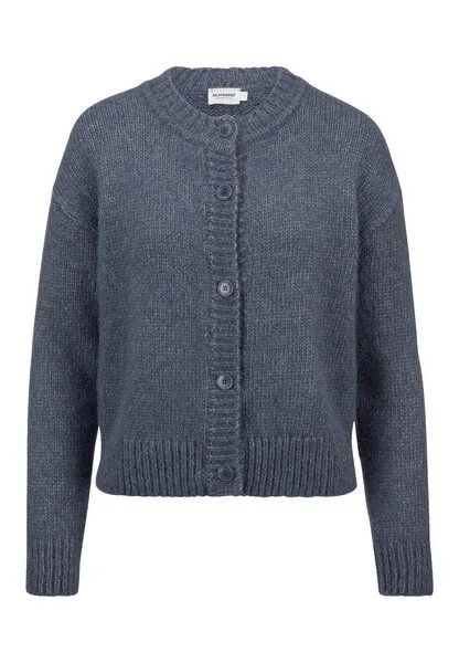 hessnatur hessnatur Strickjacke Relaxed aus Alpaka und Bio-Baumwolle, Graphitblau, – Produktbild 3 von 4