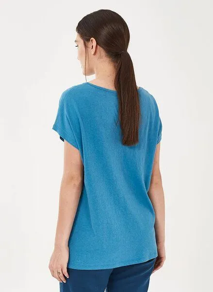 ORGANICATION ORGANICATION T-Shirt aus Bio-Baumwolle und Leinen mit Taschen, Ocean, – Produktbild 4 von 4
