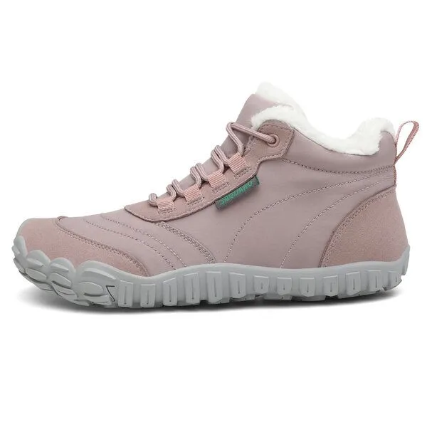 SAGUARO SAGUARO Barfuß-Schuhe vegan Winter-Stiefel warm & weich gefüttert, Rosa 0167, – Produktbild 3 von 4