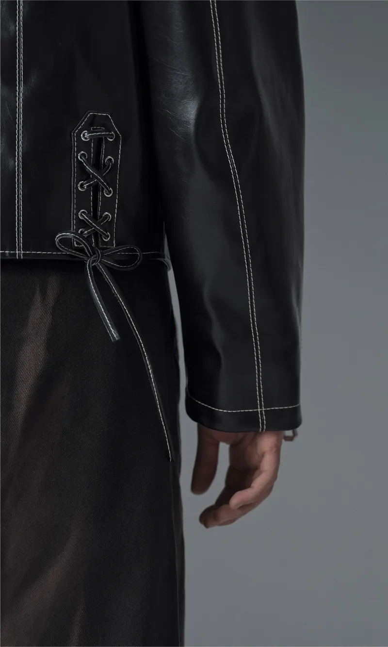 Prev Prev Herren vegan Jacke Robin Schwarz, Schwarz, – Produktbild 2 von 2