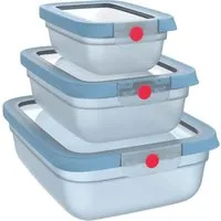 EMSA EMSA 3er-Set Frischhaltedosen "oneClick" 0,5l, 1,2l, 2,3 l,aus Kunststoff, blau – Produktbild 1 von 1