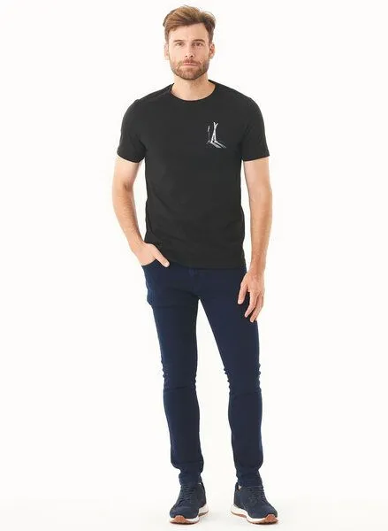 ORGANICATION ORGANICATION T-Shirt aus Bio-Baumwolle mit Ski-Print, Schwarz(black), – Produktbild 2 von 4