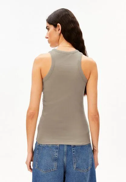 ARMEDANGELS ARMEDANGELS KANITAA Damen Ripp-Top aus Bio-Baumwoll Mix, Light sage, – Produktbild 2 von 4