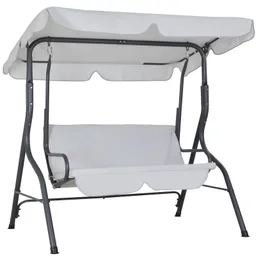 Casaria® Hollywoodschaukel Hellgrau mit Sonnendach – Produktbild 1 von 1