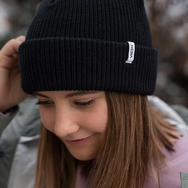 Vresh Clothing Vresh Clothing Avriel - Fisherman Beanie aus Biobaumwolle, Schwarz, – Produktbild 2 von 2