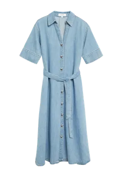 comma Midi-Hemdkleid aus Lyocell-Denim mit abnehmbarem Gürtel – Produktbild 1 von 1