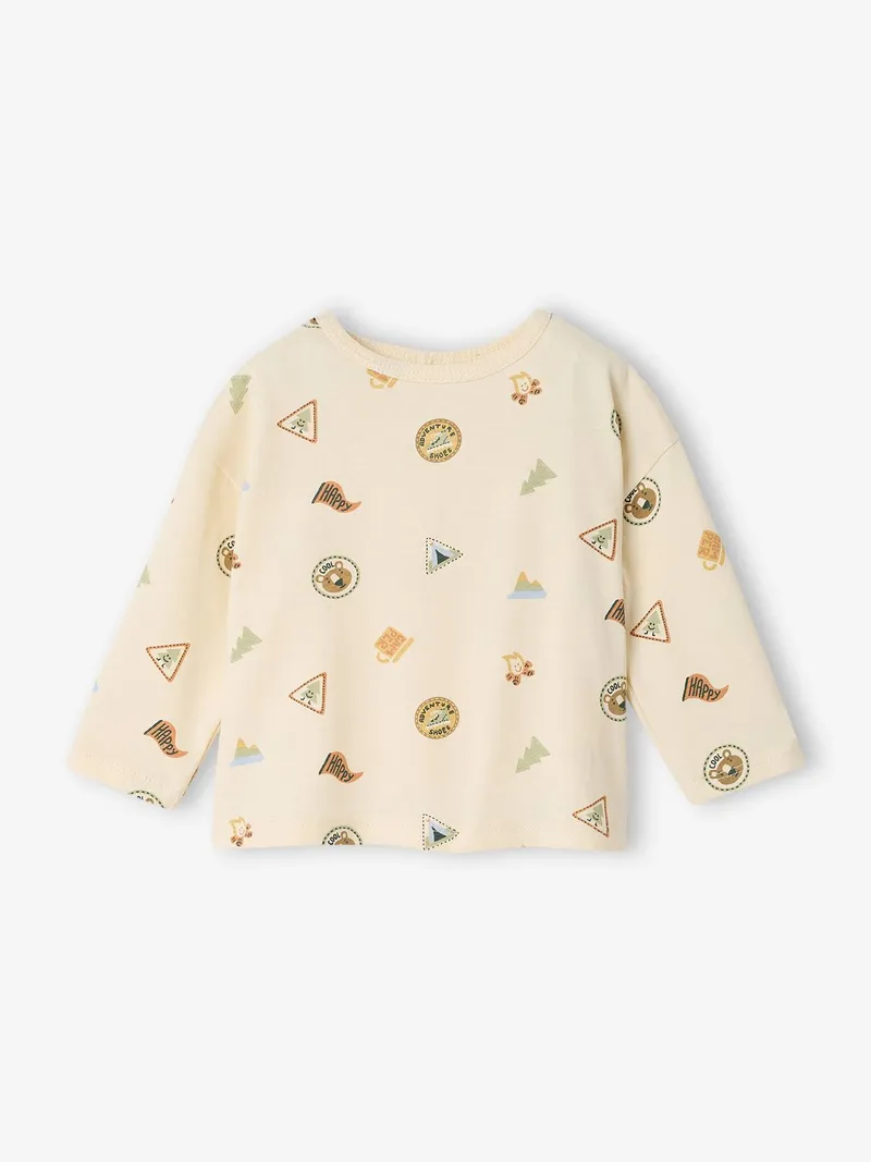 Vertbaudet Shirt Baby mit Allover-Print, Vanille, – Produktbild 2 von 4