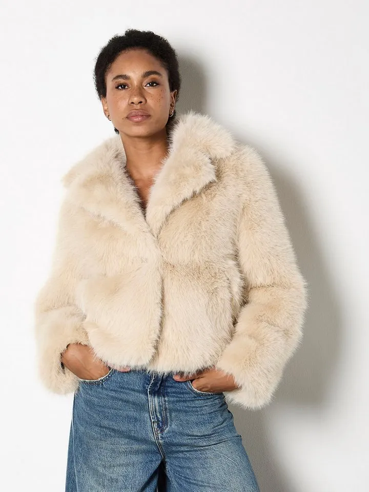 Apricot Apricot Fellimitatjacke Kurzjacke aus Kunstfell, Weiß, – Produktbild 2 von 5