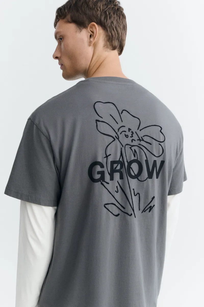 thinking mu Thinking MU Herren vegan T-Shirt Aaron Grow Grau, Grau, – Produktbild 2 von 2
