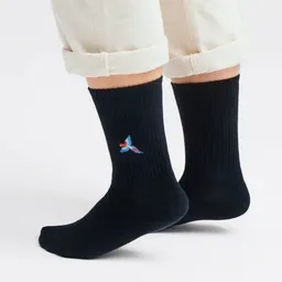 Natural Vibes Natural Vibes Papagei Socken Bio GOTS | Schwarze Tennissocken | Bunte Socken | Herren Damen Socken – Produktbild 1 von 1