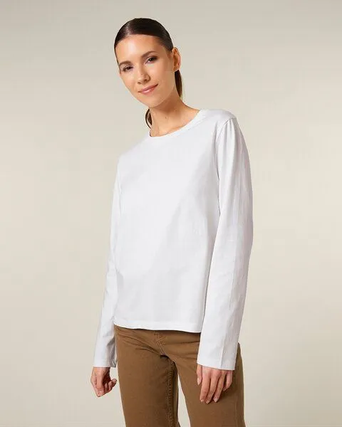 YTWOO YTWOO Basic Damen Langarmshirt aus 100% Biobaumwolle, Herbstbraun, – Produktbild 2 von 4