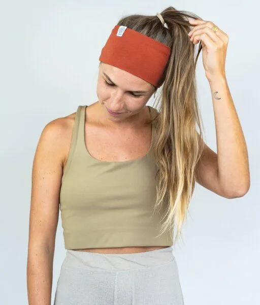 obumi obumi STIRNBAND BREIT AUS BIO JERSEY IN VIELEN FARBEN, Henna, – Produktbild 3 von 4