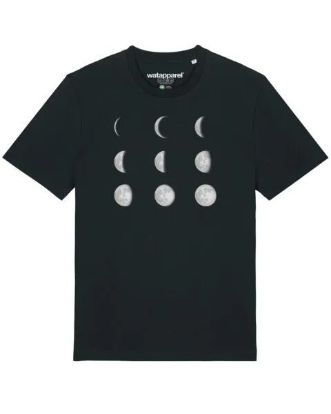 watapparel watapparel T-Shirt Unisex Moonphases, Black, – Produktbild 1 von 3