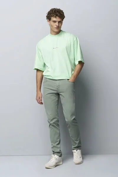 M 5 BY MEYER M 5 BY MEYER Baumwolle-Tencel Microstruktur Five Pocket, Grün (salbei), – Produktbild 1 von 5
