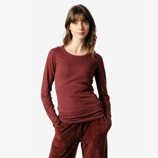 Living Crafts Living Crafts Langarm-Shirt - SUSANNA, Maroon (rot), – Produktbild 1 von 4