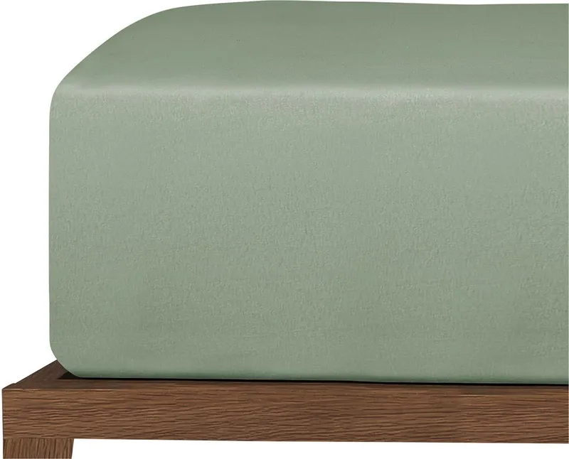 uncover by SCHIESSER Spannbettlaken New Jersey aus 100% Baumwolle, Jersey, Gummizug: rundum, (1 Stück), OEKO-TEX® MADE IN GREEN, Grün, – Produktbild 2 von 5