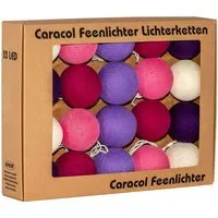 Caracol Kugel-Lichterkette 20 handgefertigte Kugeln, rosa-lila – Produktbild 1 von 1