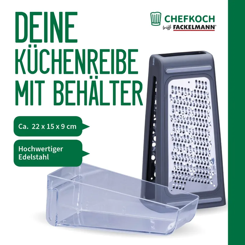 Chefkoch trifft Fackelmann Chefkoch trifft Fackelmann Küchenreibe mit Behälter – Produktbild 3 von 3